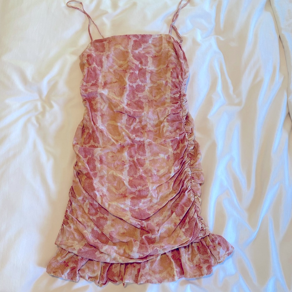 Lovers & Friends leopard ruffle mini dress